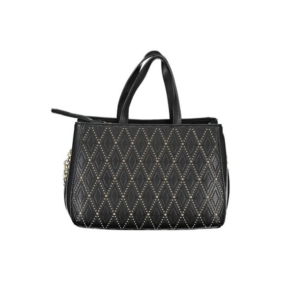 Mario Valentino Quilted Studded TopHandle Handbag Women Black Handbags